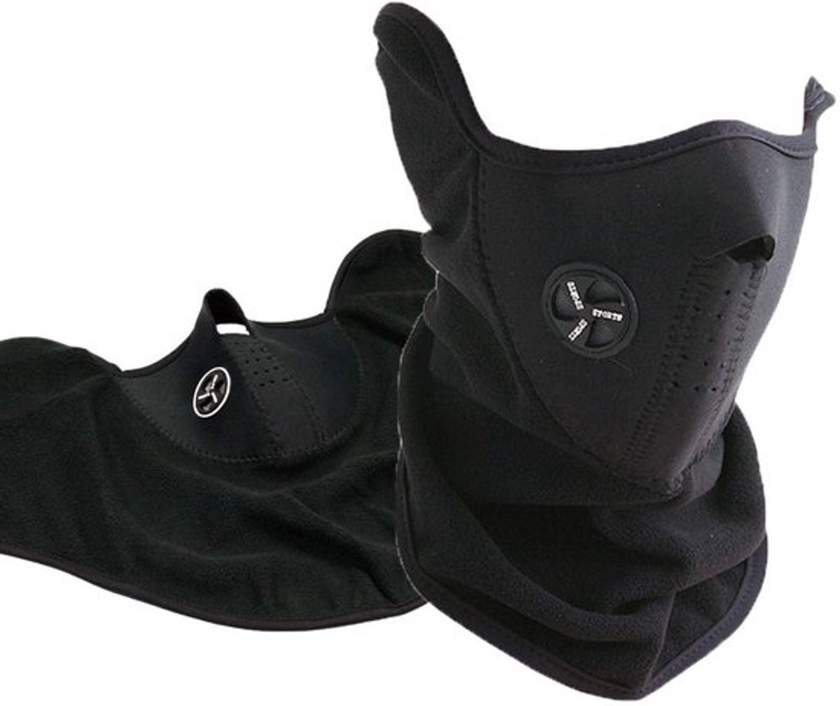 Dailygoods- Halswarmer 3D Winter Gezichtsmasker Half Balaclava Zwart