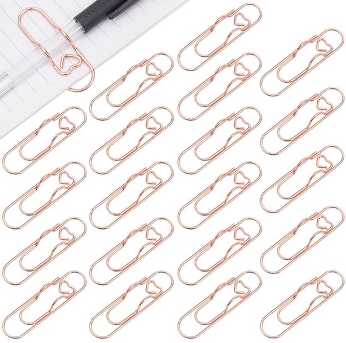 Allecto - Hart Pen Paperclip - Metalen Potloodhouder - Roségouden - School en