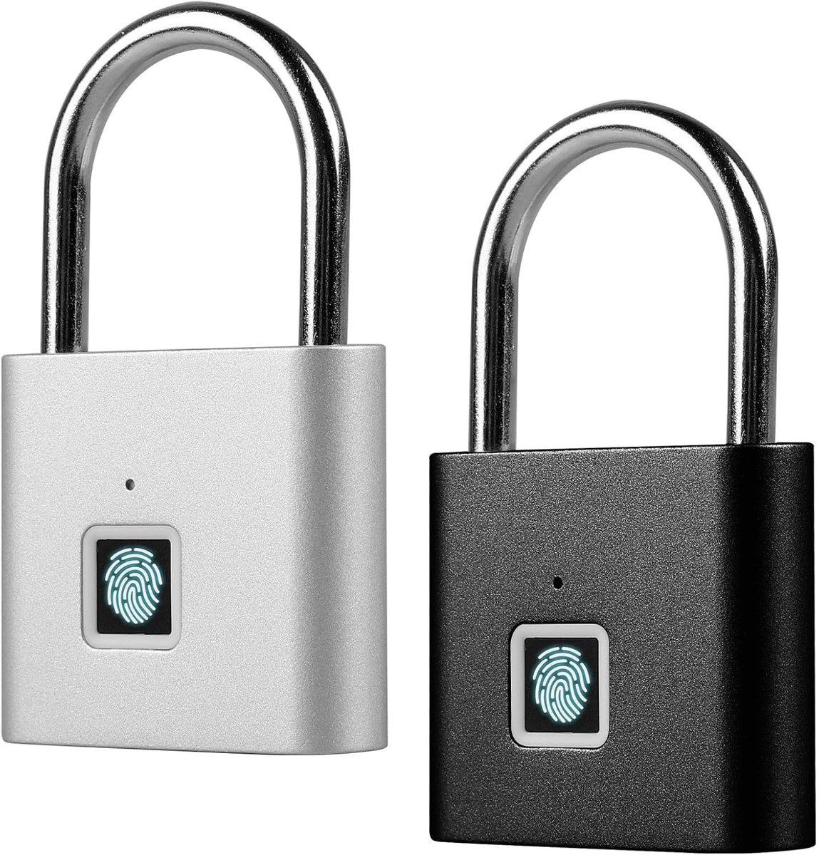 2 Stuks Vingerafdrukslot - Slimme Waterdichte Hangslot met USB Opladen voor Sport en Kantoorgebruik