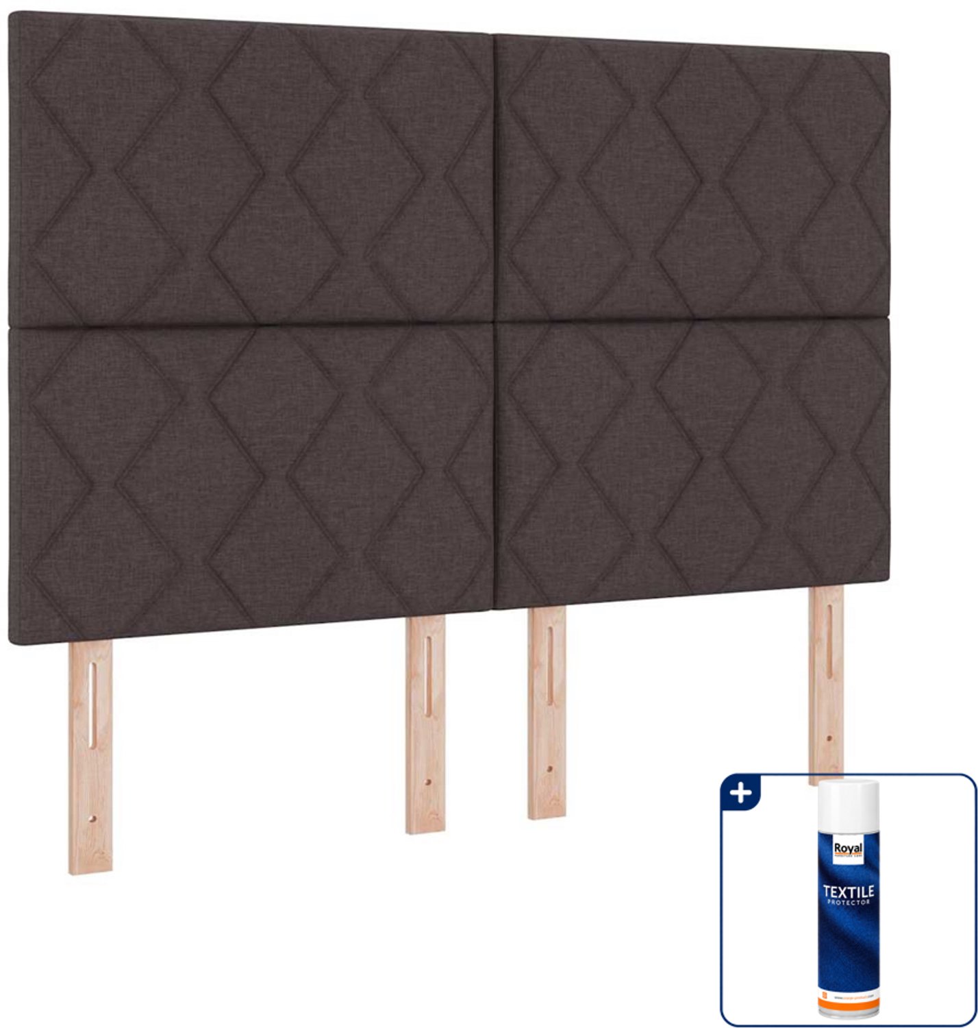 vidaXL led boxspring - Queensize - 160 x 200 cm - donkerbruin - Inclusief textielbeschermer 500 ml