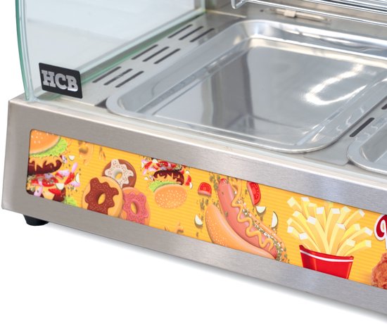 HCB® - Professionele Horeca Warmhoudvitrine - 230V - RVS / INOX - 47x66x61.5 cm (DxBxH) - 15 kg - 7054 — afbeelding 4