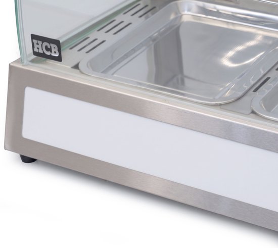 HCB® - Professionele Horeca Warmhoudvitrine - 230V - RVS / INOX - 47x66x61.5 cm (DxBxH) - 15 kg - 7054 — afbeelding 3