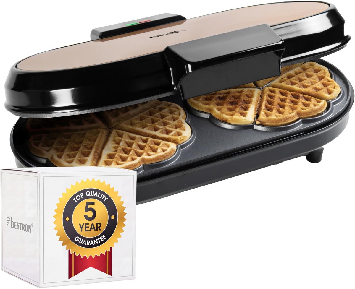 Elzusha - Dubbel Wafelijzer voor Hartvormige Wafels