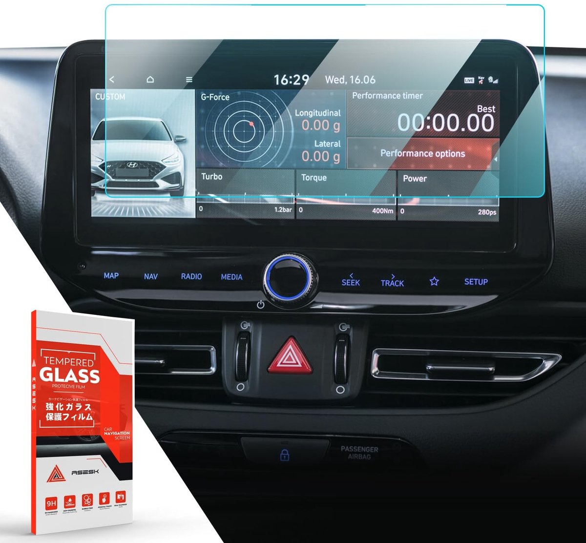 Elzusha - Screen Protector voor Navigatiesysteem - 10.25 Inch - Tempered Glass