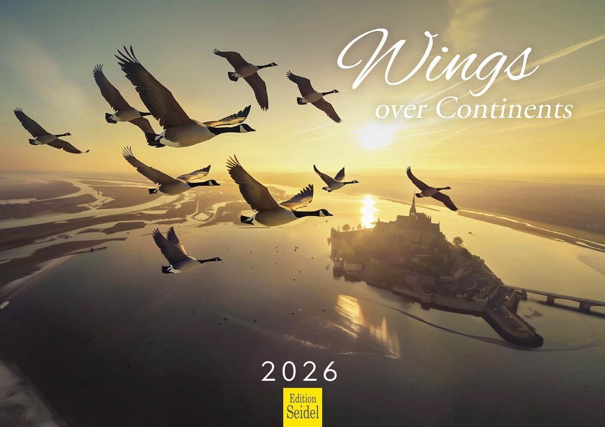 Elzusha - Wandkalender 2026 met landschappen en vogels - Formaat A3
