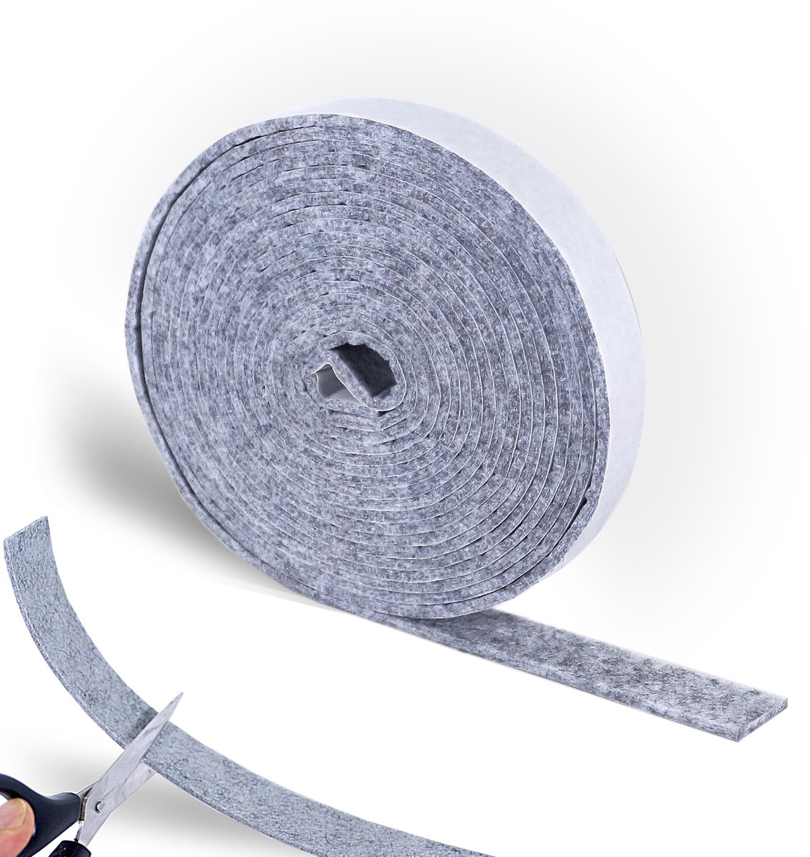 Elzusha - Adhesieve Viltstrips - 6 m x 2 cm x 0,5 cm Grijs