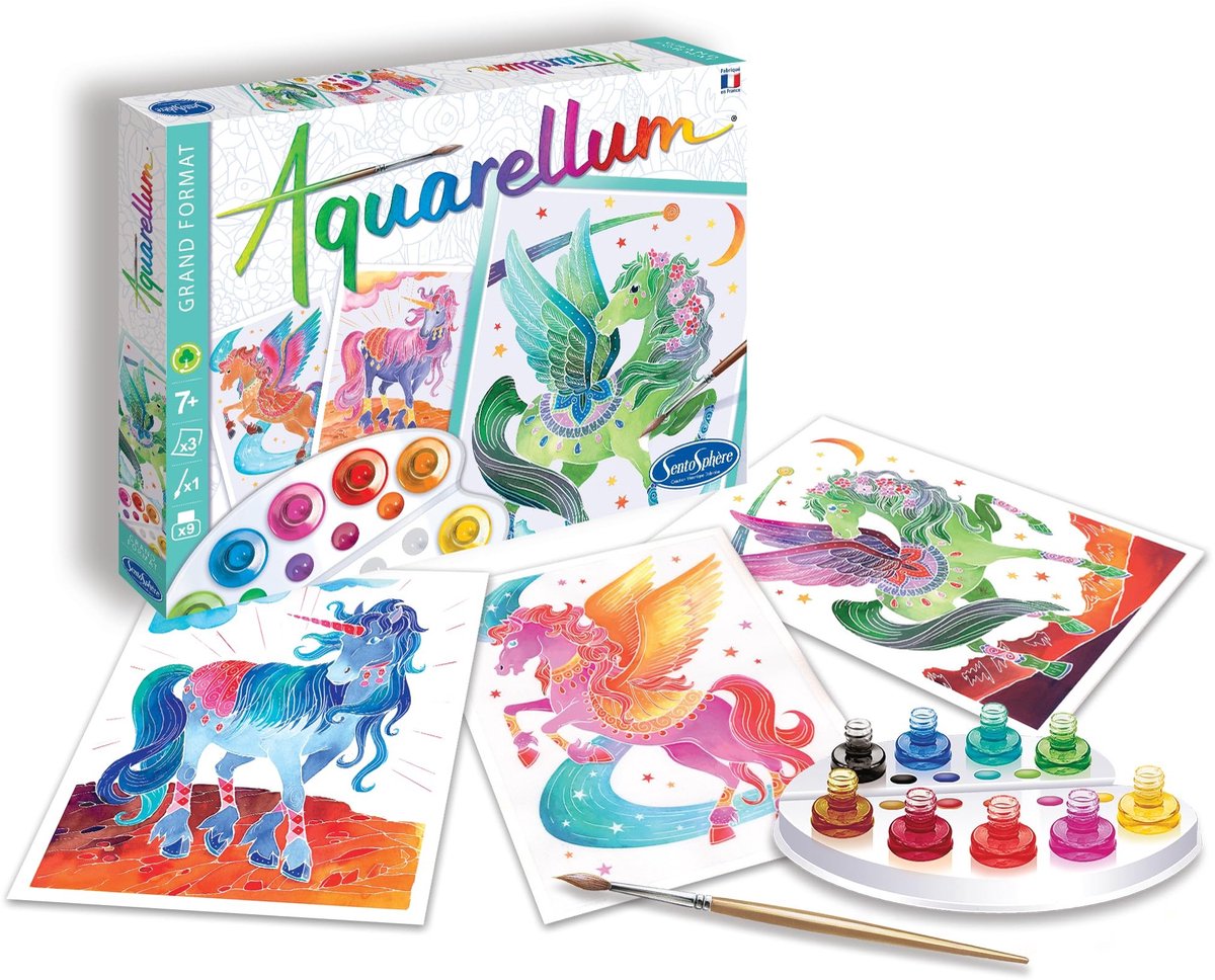 Elzusha - Aquarellum Waterverfset met Eenhoorns en Pegasos voor Creatieve Activiteiten
