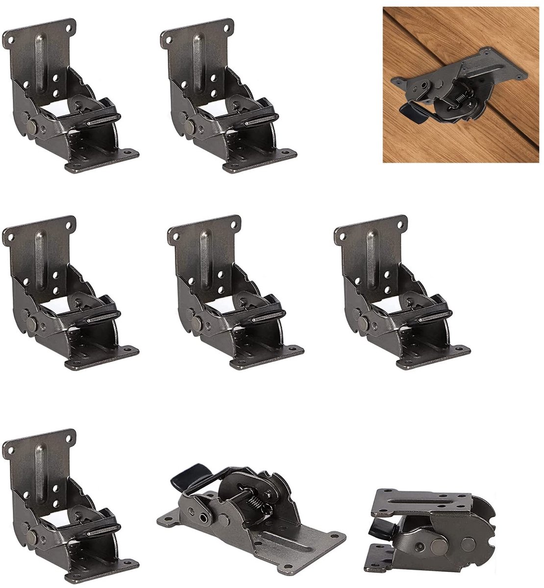 Elzusha - Vouwbare Hinge Lock voor Meubelondersteuning, 8 Stuks