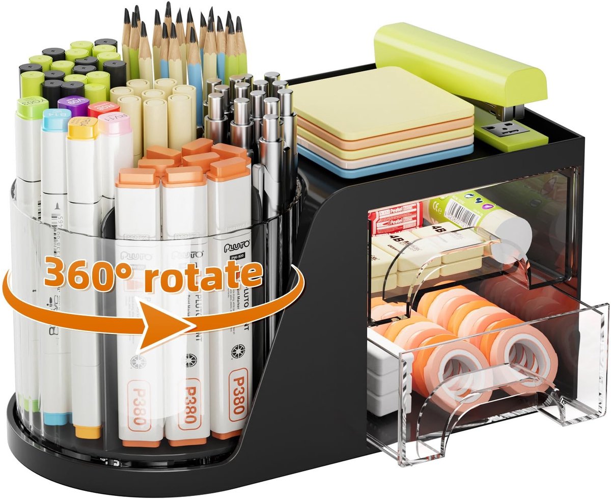 Elzusha - Roterende Bureau Organizer met 5 Compartimenten