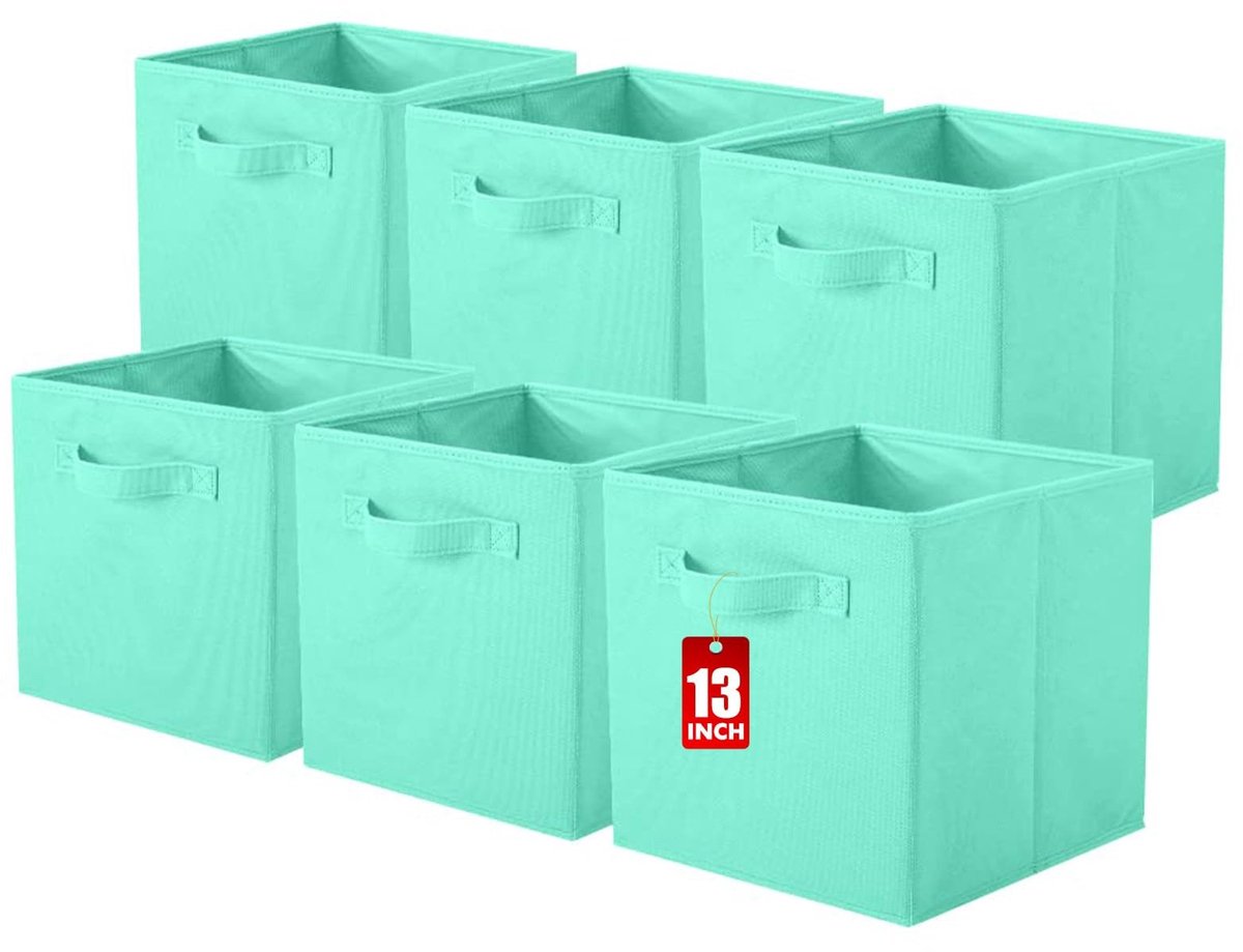 Elzusha - Opbergdozen Set van 6 - Vouwbare Stofkubussen - 33 x 33 x 33 cm