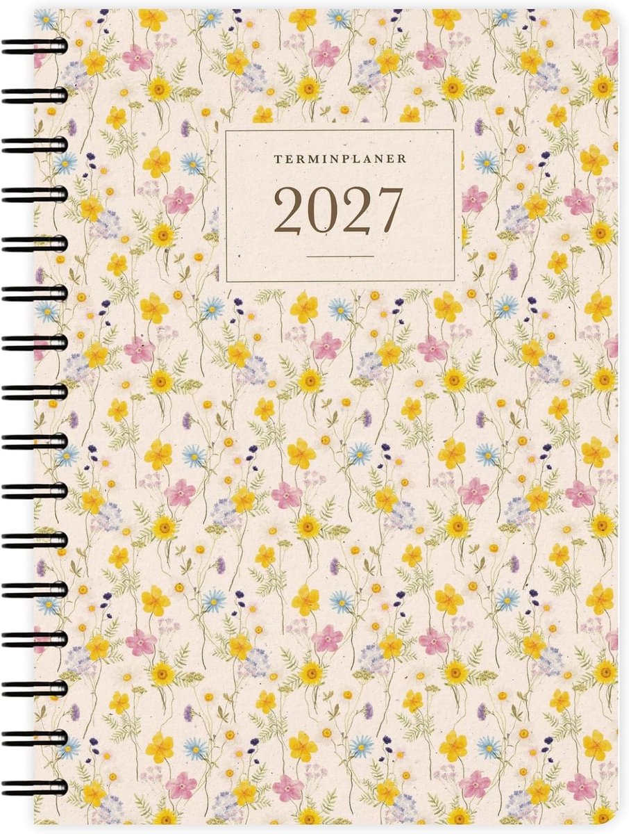Kalender - Wildflowers - A5 - Handgemaakt met Draadkam-binding - Voor Flexibele Weekplanning