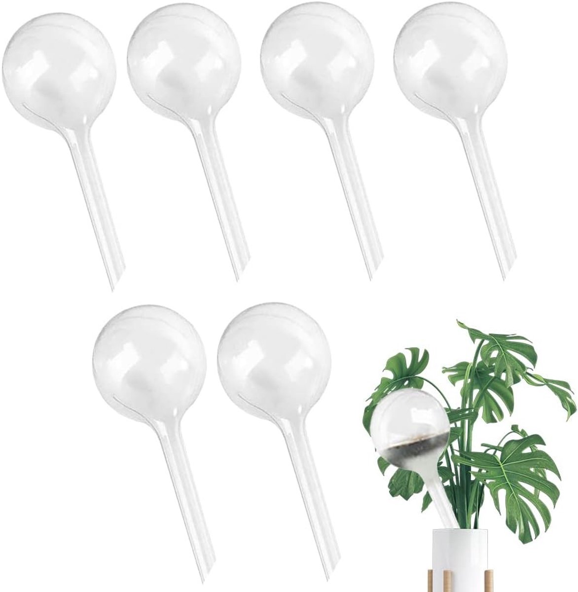 Irrigatieballen voor Planten - Transparant - 26,5 x 8 cm - Automatisch Bewateringssysteem - Voor Kamerplanten en Tuinplanten