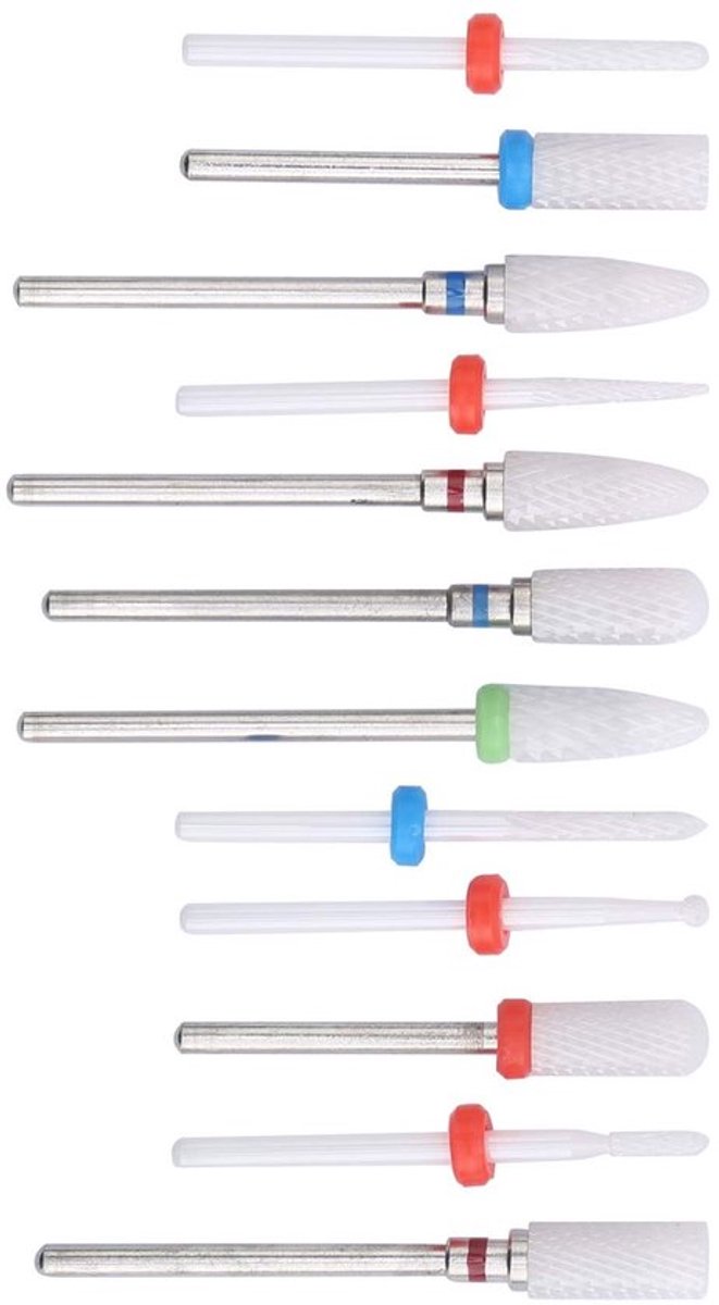 Dailygoody - Freesvijlen - Keramische Nagelborenset - 12-delige set voor