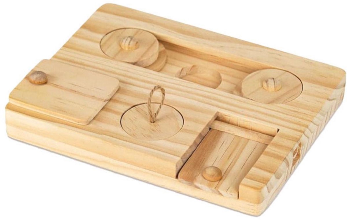 SSTRWGOOD Voerbakje voor kleine huisdieren – Geschikt voor cavia’s, konijnen, chinchilla’s, hamsters en andere kleine knaagdieren – Van hout