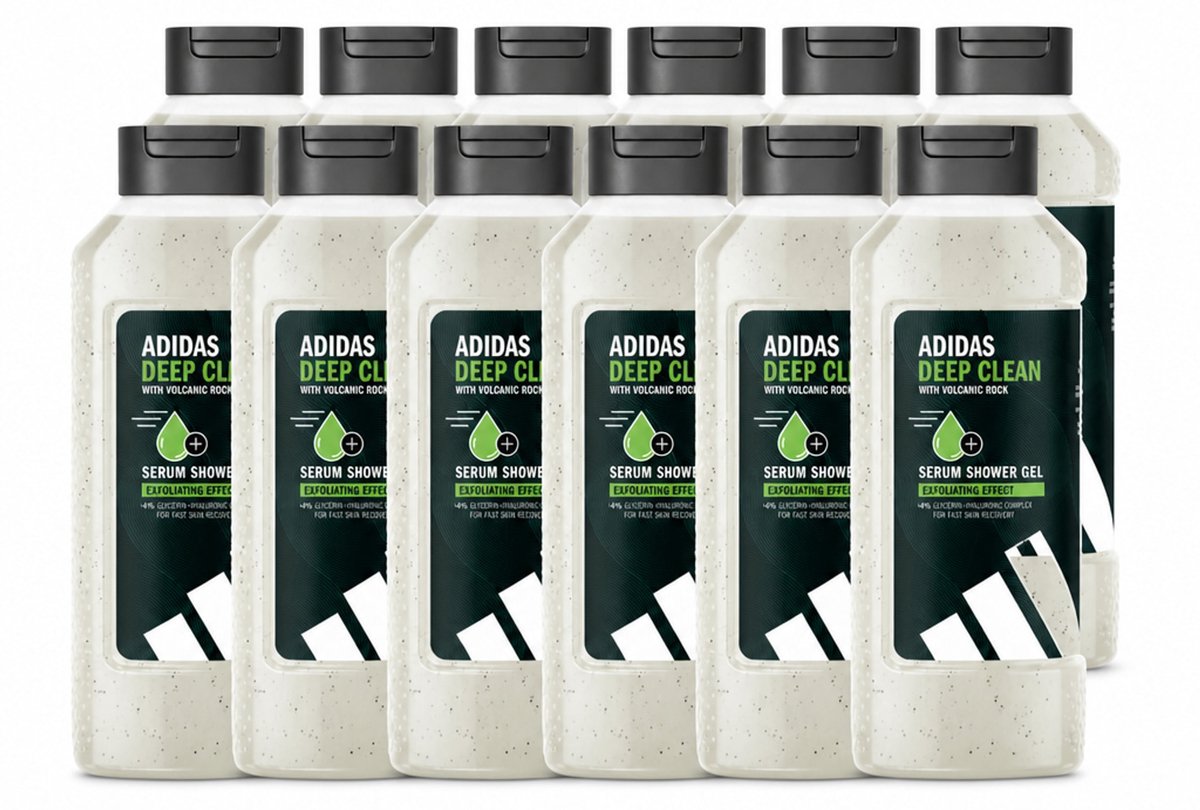 12 x Adidas – Douchegel – Active Skin & Mind Deep Clean – 400 ml - Voordeelverpakking - 12 stuks
