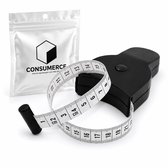 Consumerce® Vetpercentage Omtrekmeter - 150cm - Lichaam Meetlint - Weegschaal Lichaamsanalyse - Krachttraining Huidplooimeter – Vetpercentagemeter – Vetmeter – Body Mass Tape – Lengtemeter – Omvangs Vet Percentage Meter