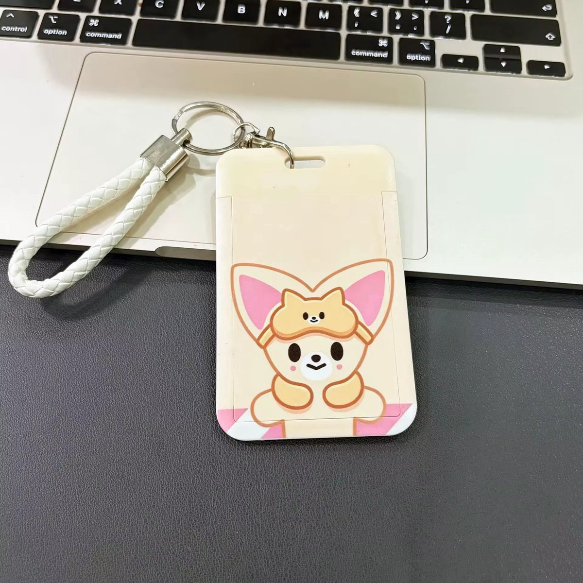 KPOP Stray Kids SKZ Bus Card Holder Cream Fox Pink Ears [Sleutelhanger]
