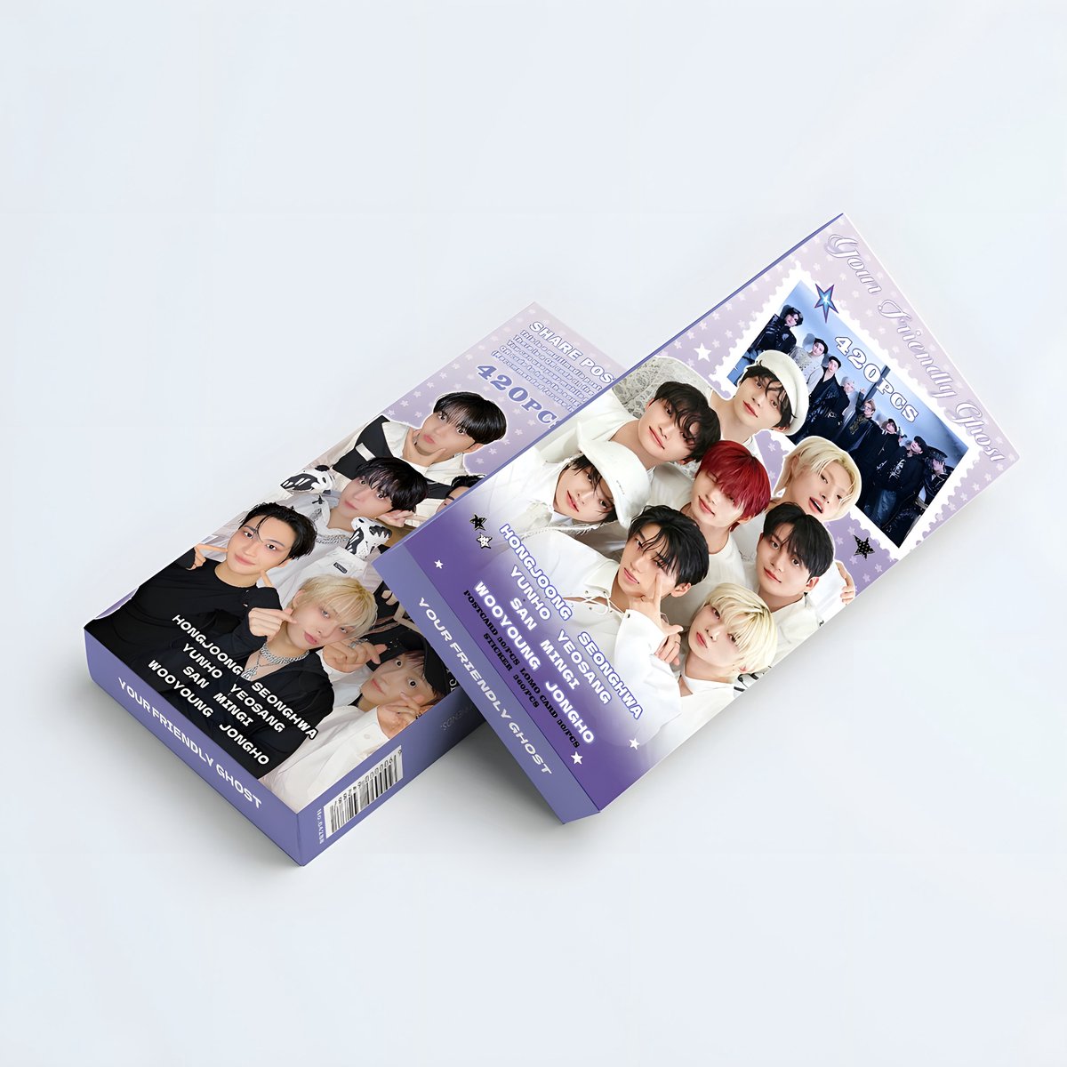 KPOP 420pcs/box ATEEZ Your Friendly Ghost Share Postcard [Fotokaarten]