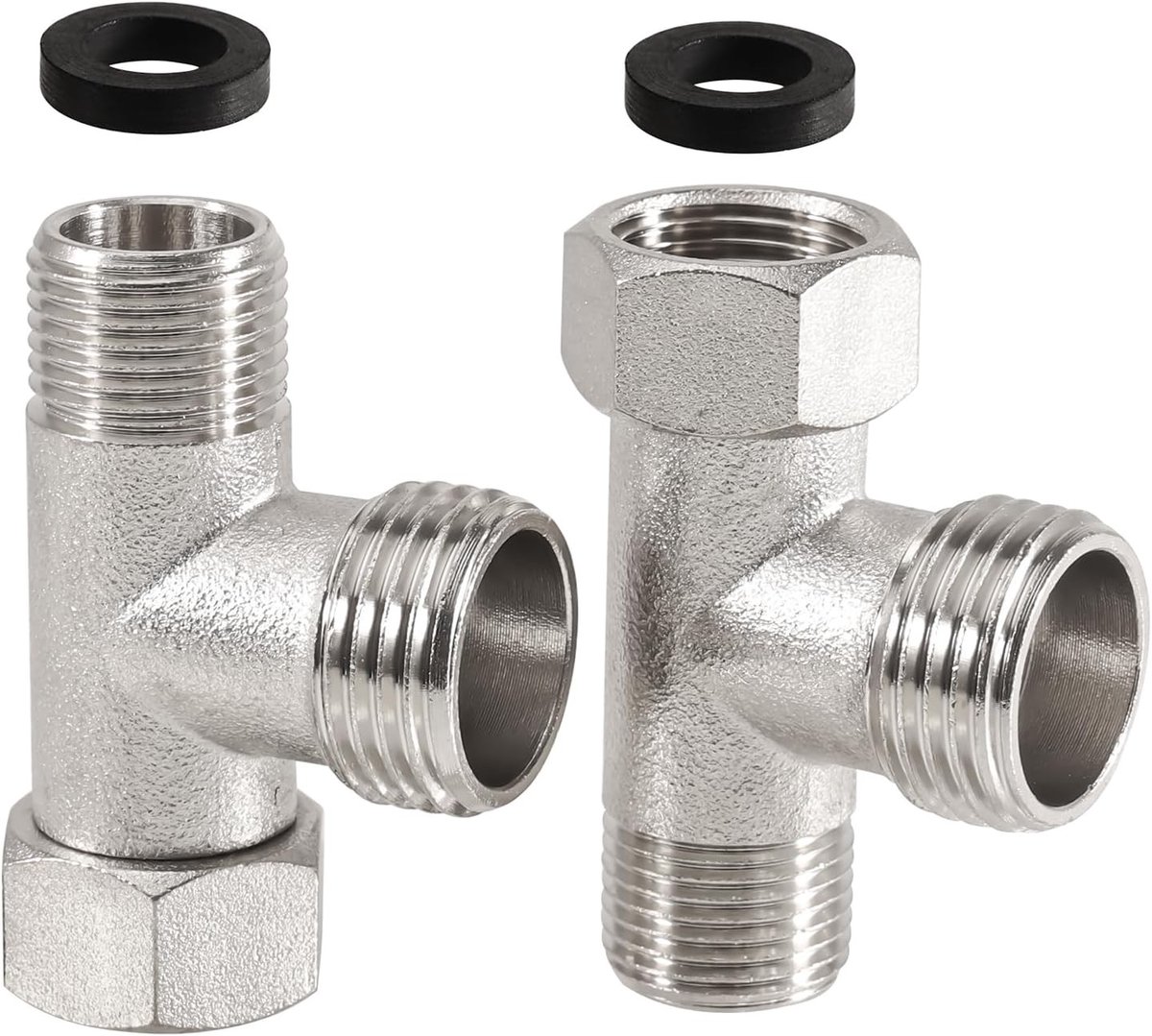 3 weg kraan - Messing - 3/8 inch op 1/2 inch - Draaibaar 3-weg ventiel voor wateraansluitingen