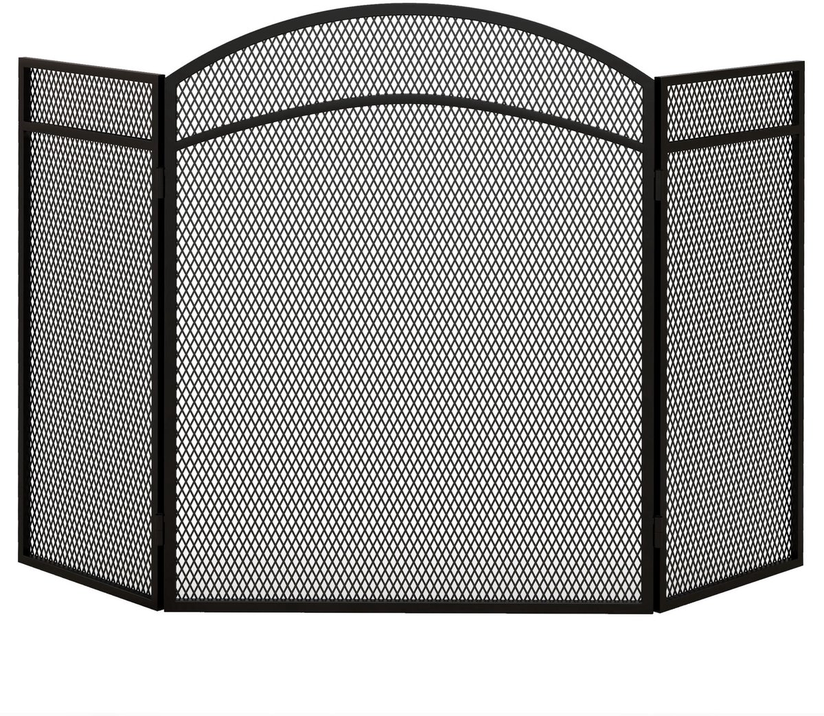 HOMCOM Haardscherm - Metaal - 96x1x60cm - Zwart