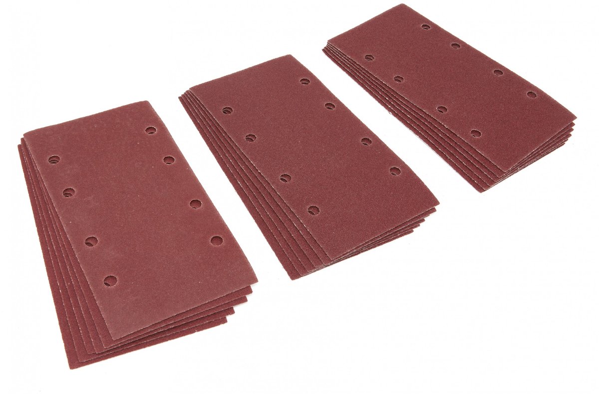 HBM vlakschuurpapier 90x187 mm voor hout K60, K80, K120 18 stuks