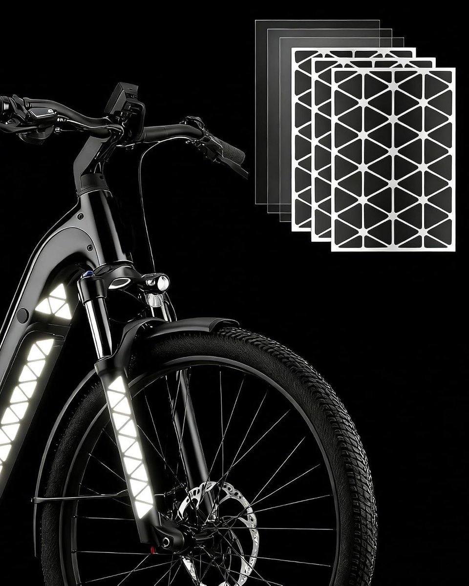 Reflectorenset voor fietsen en scooters - 3 sterke en duurzame stickers, eenvoudig te gebruiken, discreet en efficiënt, geschikt voor helmen en motoren