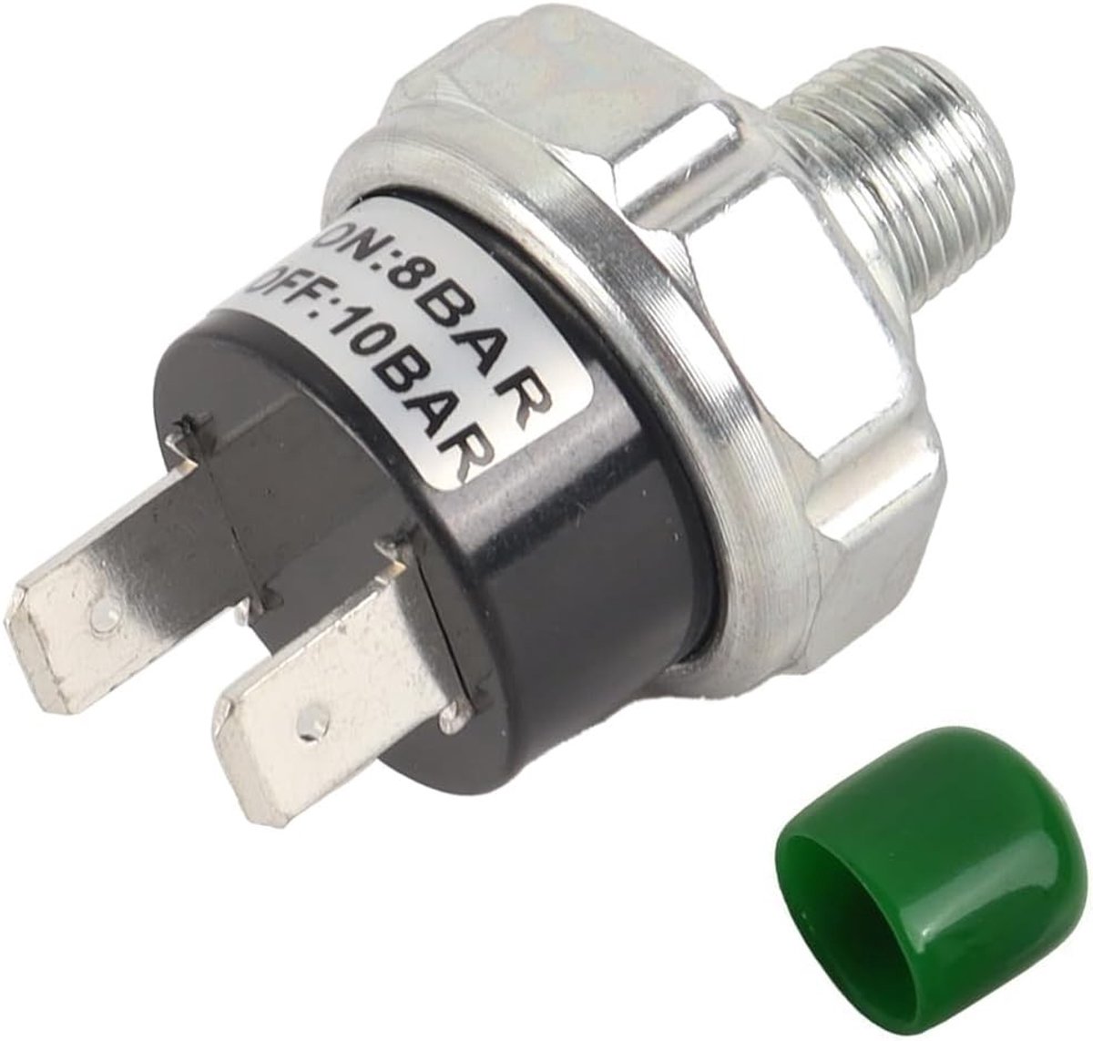Drukschakelaar voor luchtcompressor 1/8NPT, automatisch uitschakelen bij 8/10 BAR, geschikt voor 12V/24V systemen