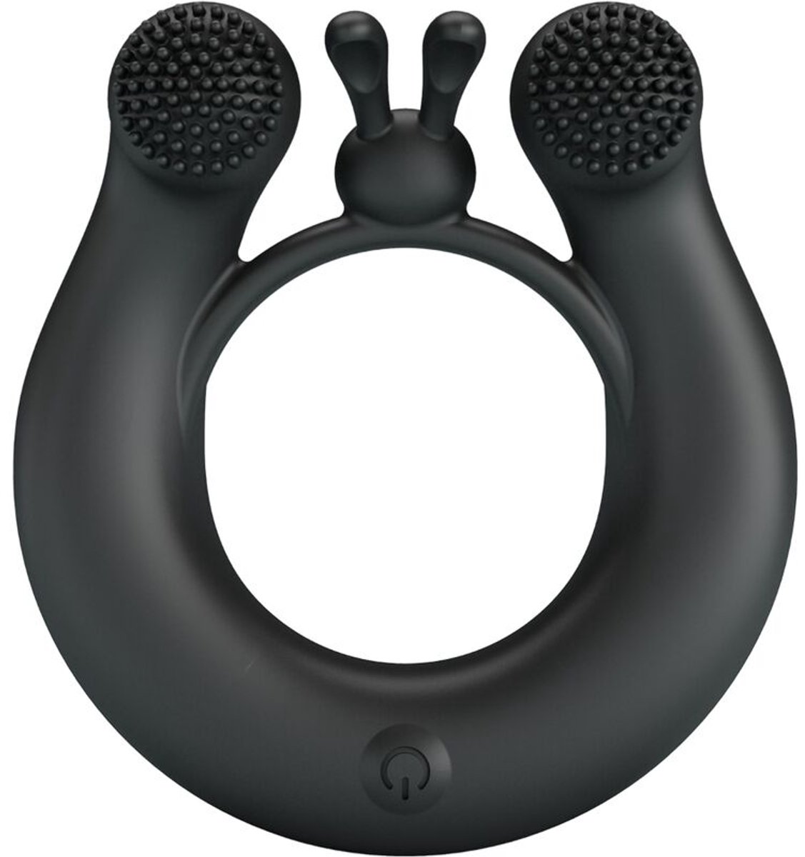 PRETTY LOVE - DAHLIA VIBRATING RING + CLITORIS STIMULATOR 12 VIBRATIONS BLACK