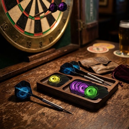 Multicolor dart flights set unisex swirl patroon 15 stuks dart flights flight wings standaard vorm kunststof PET van NUVEX — afbeelding 5
