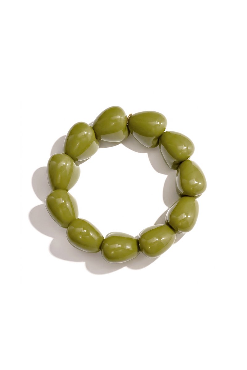 Armband met groot hart groen