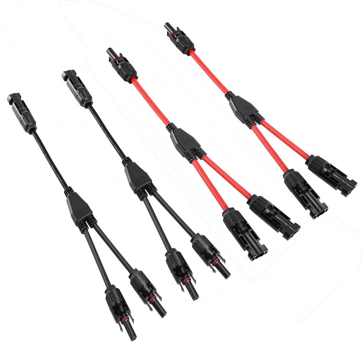 SSTRWGOOD Verbindingskabel - Y-Adapter Parallelkabel 3-op-1 - 1000V Koperen Solarmodulkabel - Geschikt voor Photovoltaïsche Systemen - Isolerend en Vlamvertragend - Incl. MC4 Connectoren