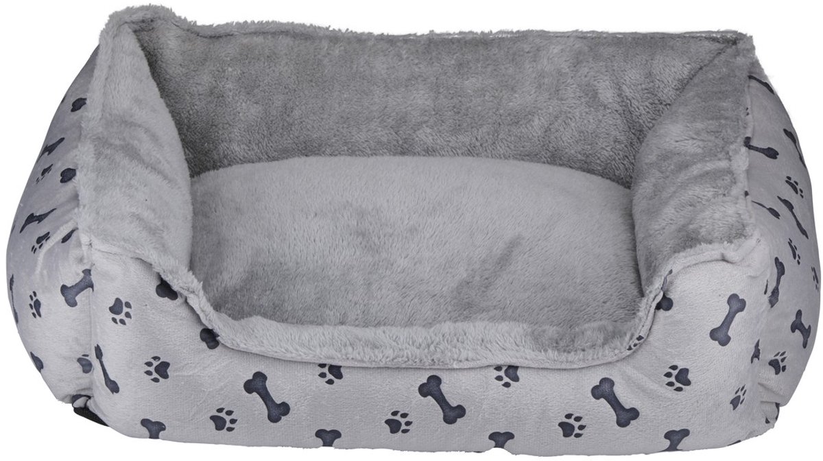 maxxpro Hondenmand - Hondenkussen - Kattenbed - Polyester - Grijs met Print