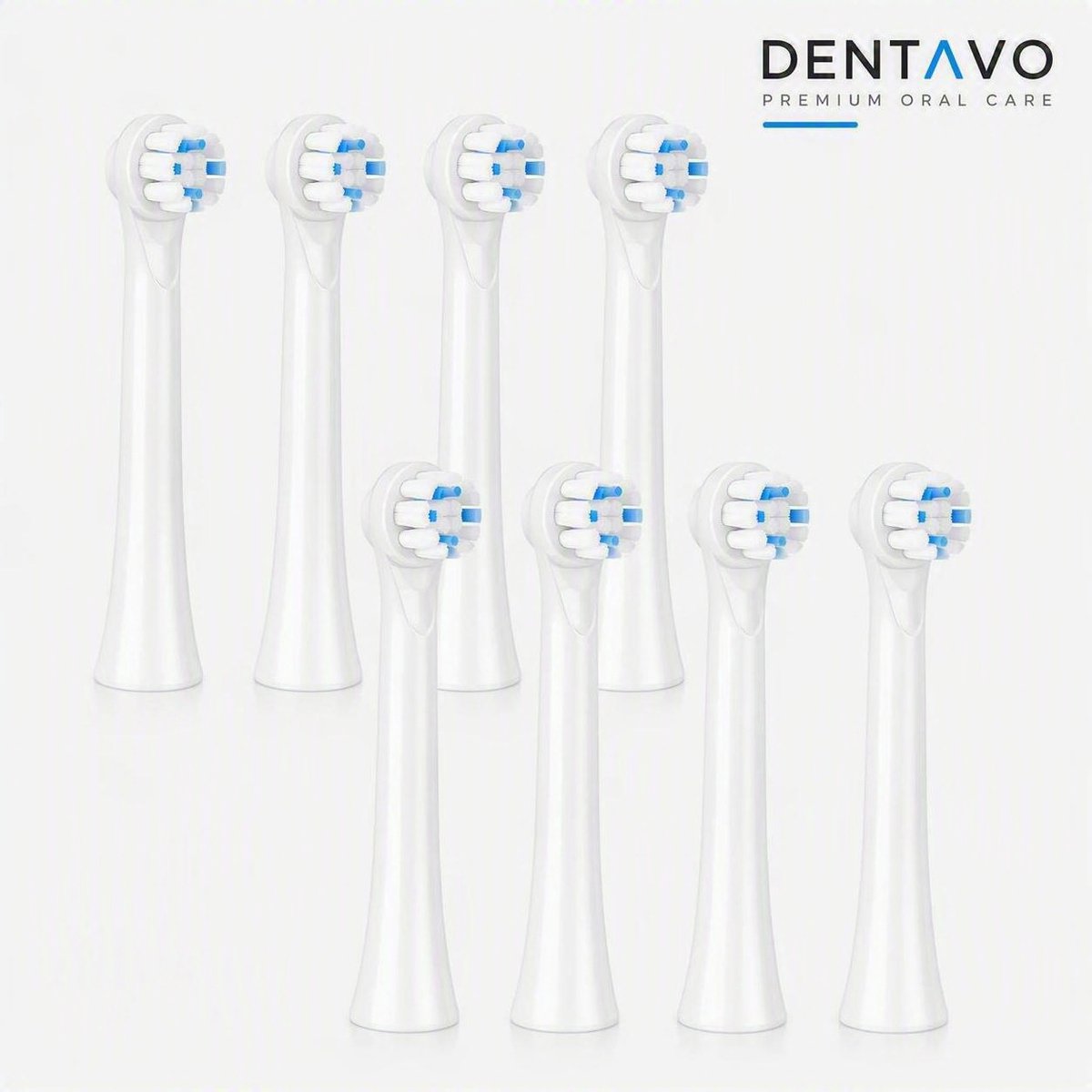 Dentavo 8x Opzetborstels geschikt voor alle Oral-B iO Series | Wit | US Dupont Tynex borstelharen | Voordeelverpakking