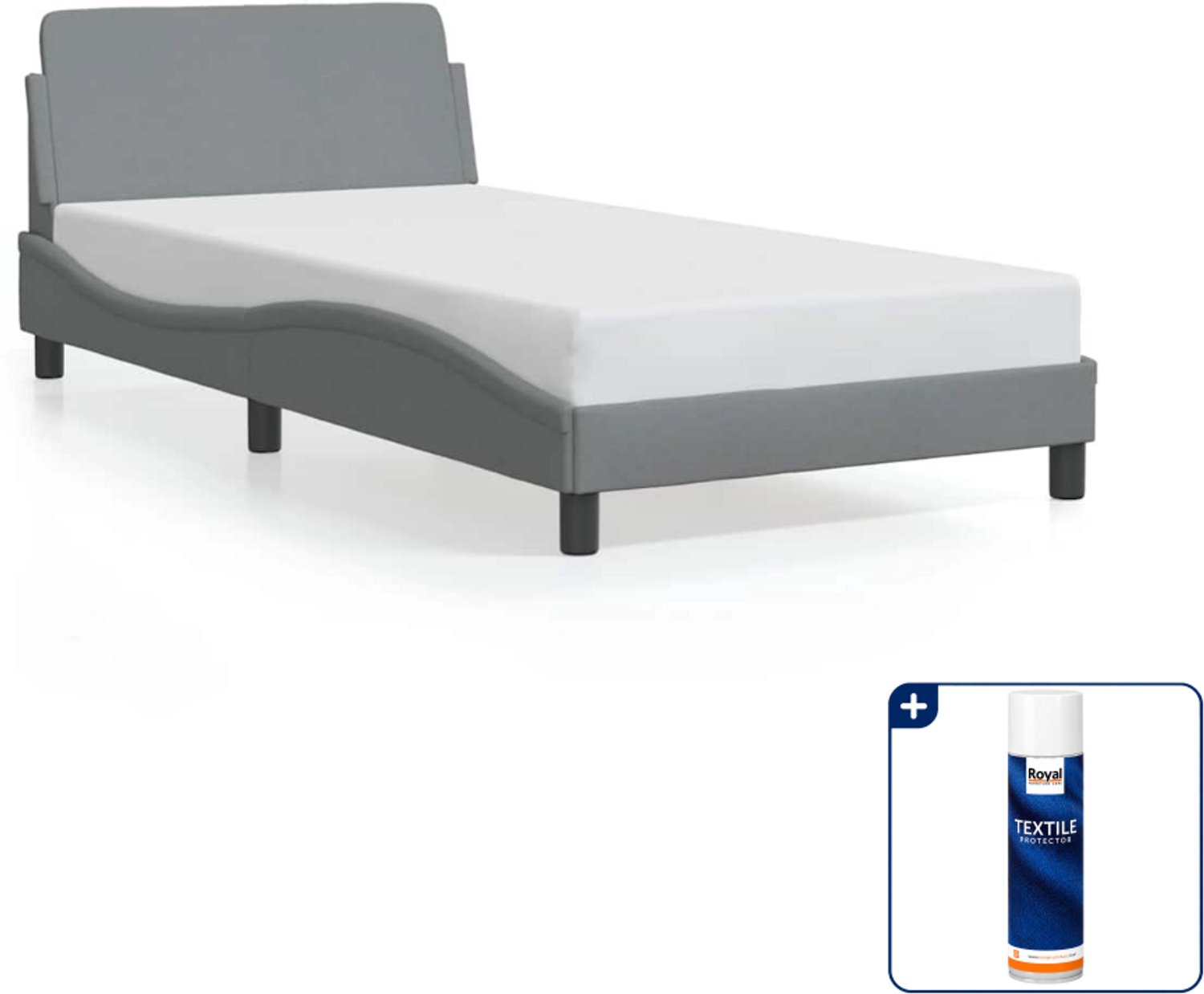 vidaXL Bedframe Dover - 100 x 190 cm - lichtgrijs - Inclusief textielbeschermer 500 ml