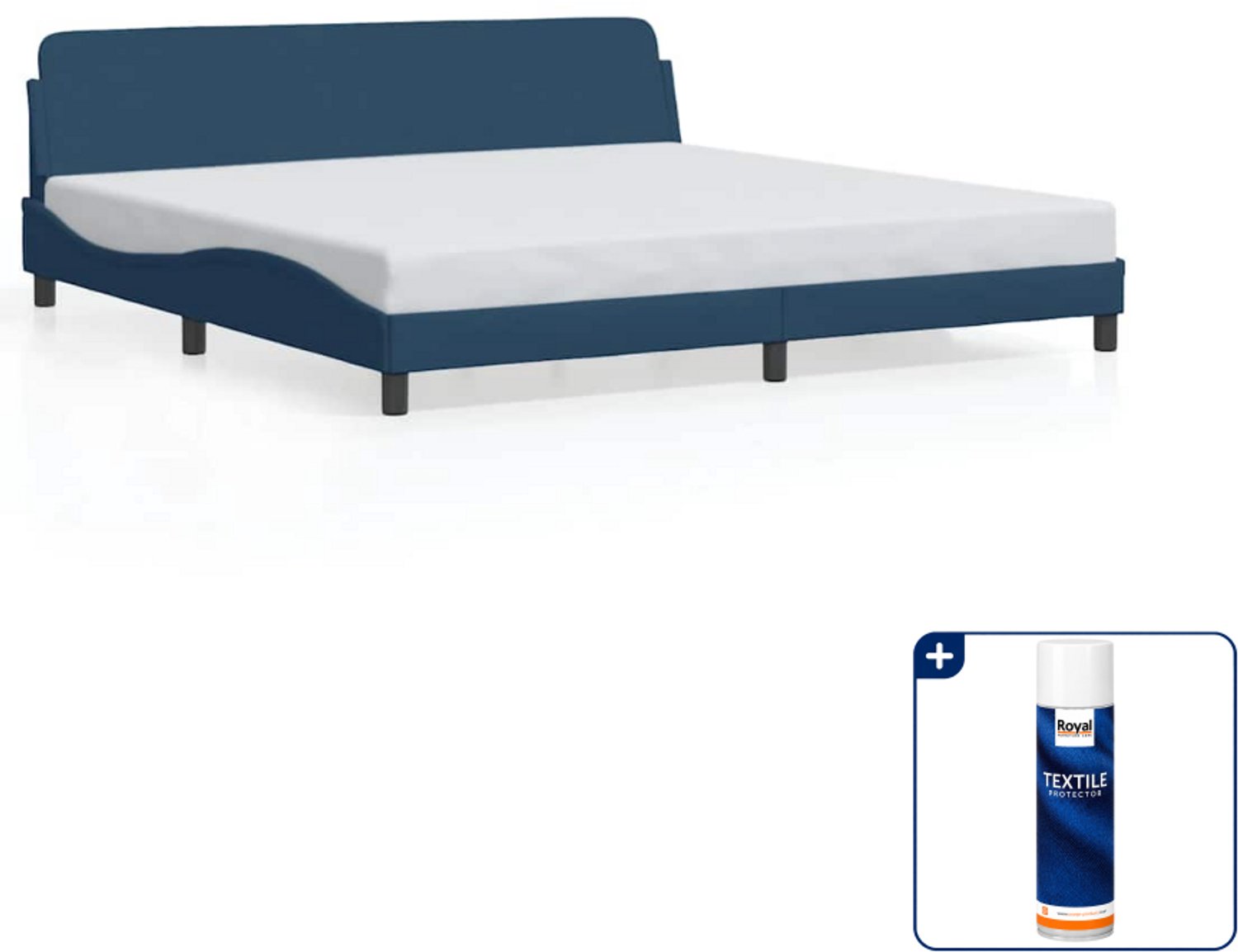 vidaXL Dover bedframe - 200 x 200 cm - blauw - Inclusief textielbeschermer 500 ml