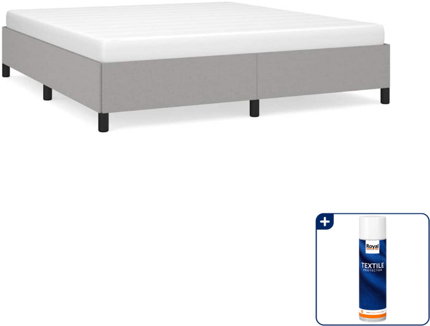 vidaXL bedframe - Queensize - 160 x 200 cm - lichtgrijs - Inclusief textielbeschermer 500 ml
