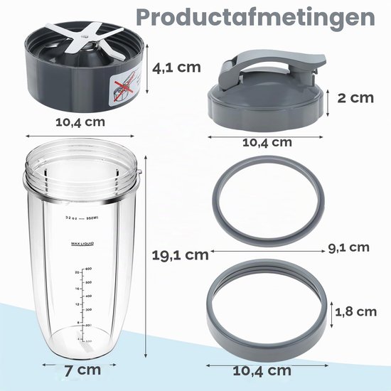 Blenderaccessoireset - 8 delen - Compatibel met 600W/900W — afbeelding 4