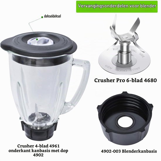 Blenderkan - 6 cups - 1,25 liter - met ijsmes — afbeelding 2