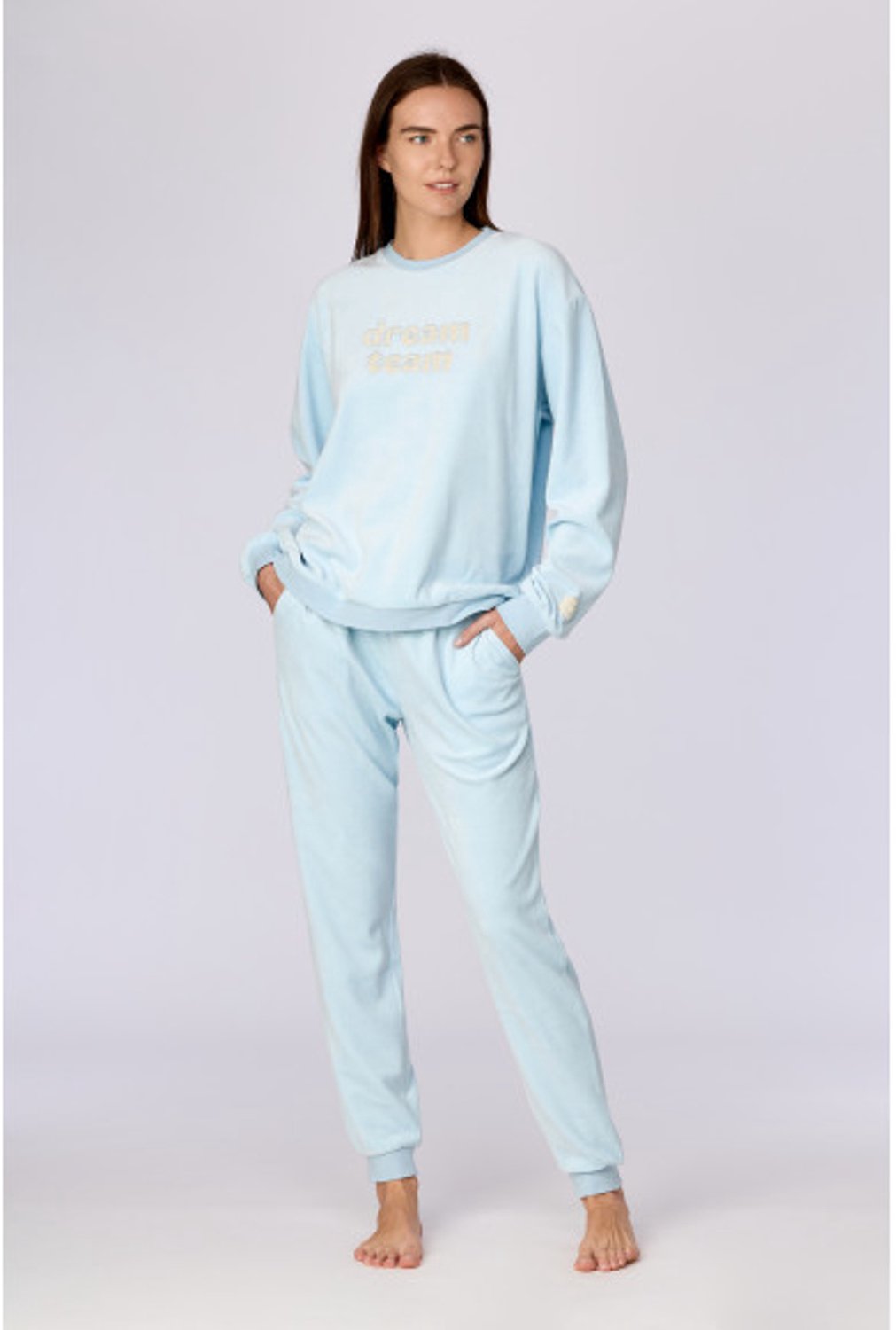 Woody Unisex pyjama lichtblauw
