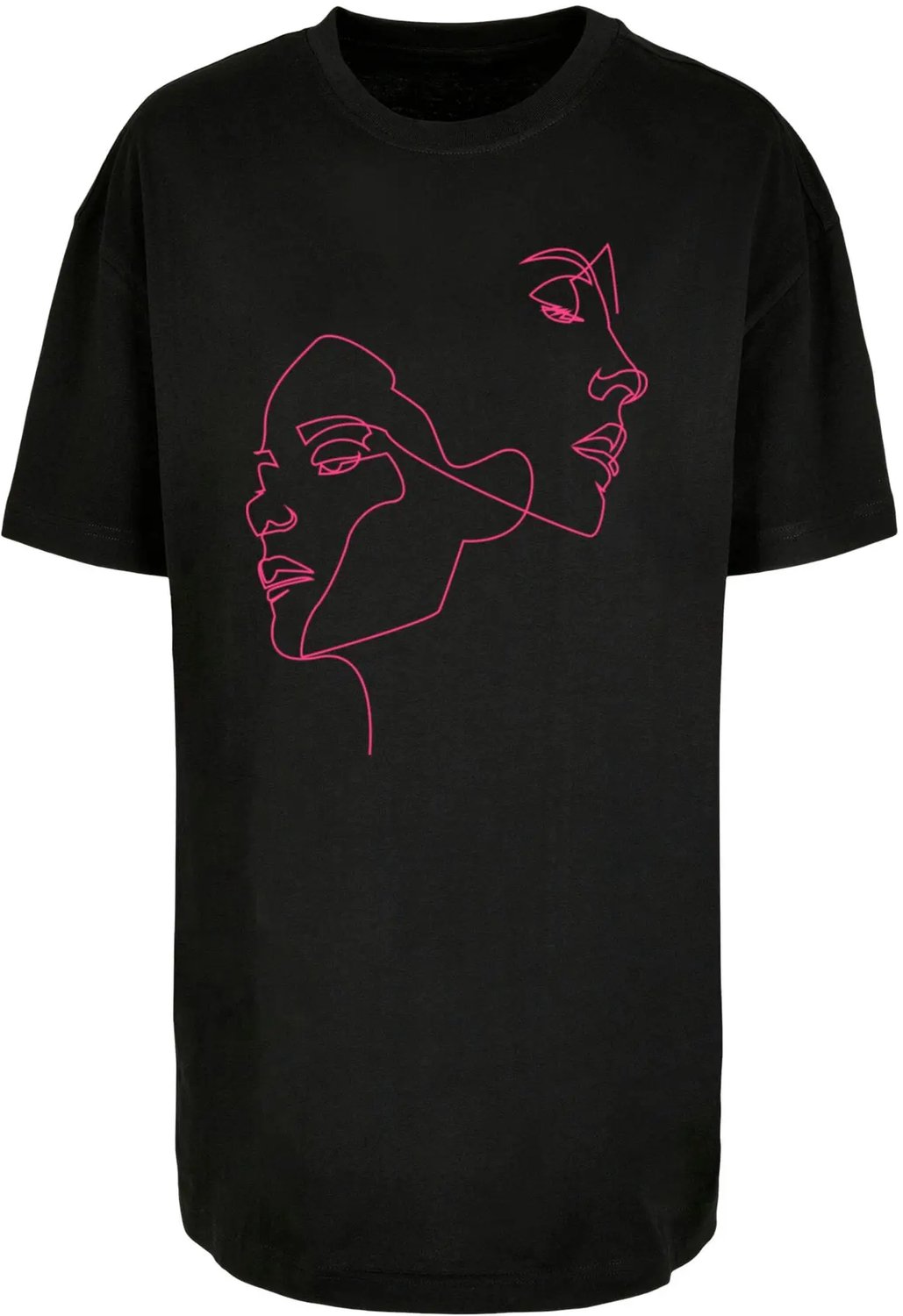 Dames-T-shirt oversized Mister Tee One Line Zwart