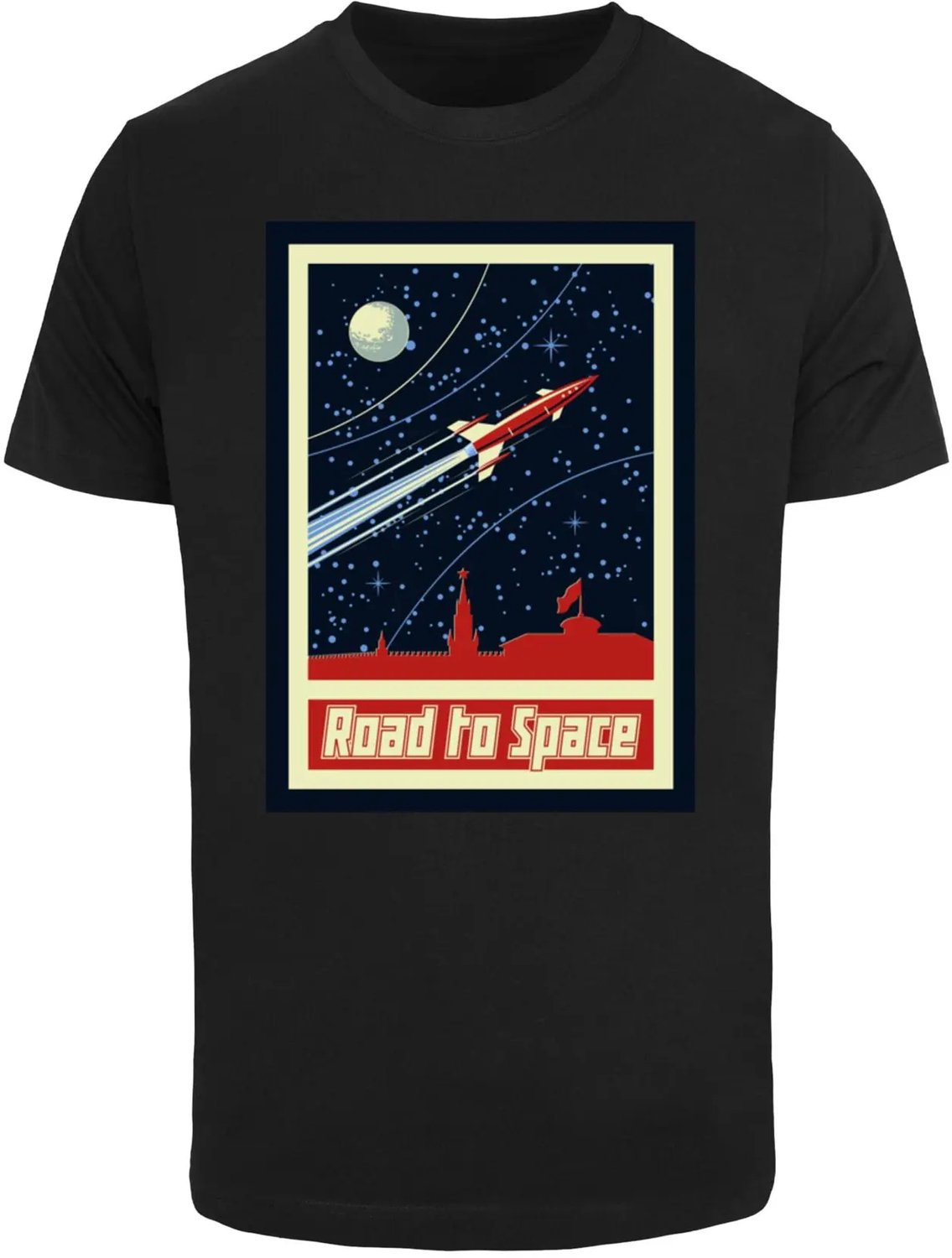 T-shirt met ronde hals Mister Tee Road To Space Box Zwart