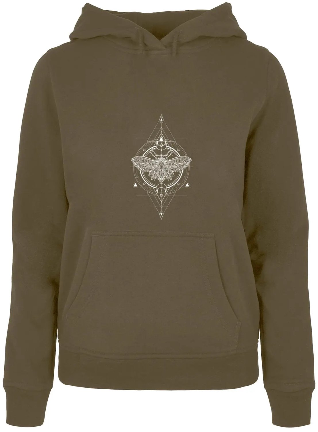 Dames Hoodie Mister Tee Moth Basic Groen