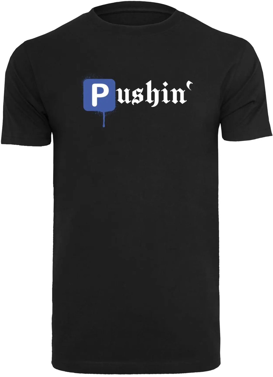 T-shirt Mister Tee Pushin P Zwart