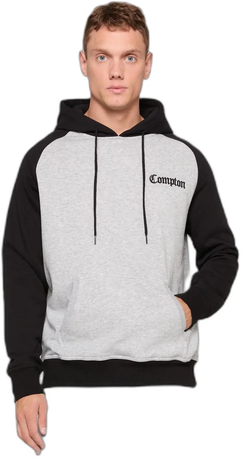 Hoodie Mister Tee Compton Wording EMB Grijs