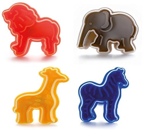Pastasnijders - Set van 4 - Dierenthema - Kunststof — afbeelding 3