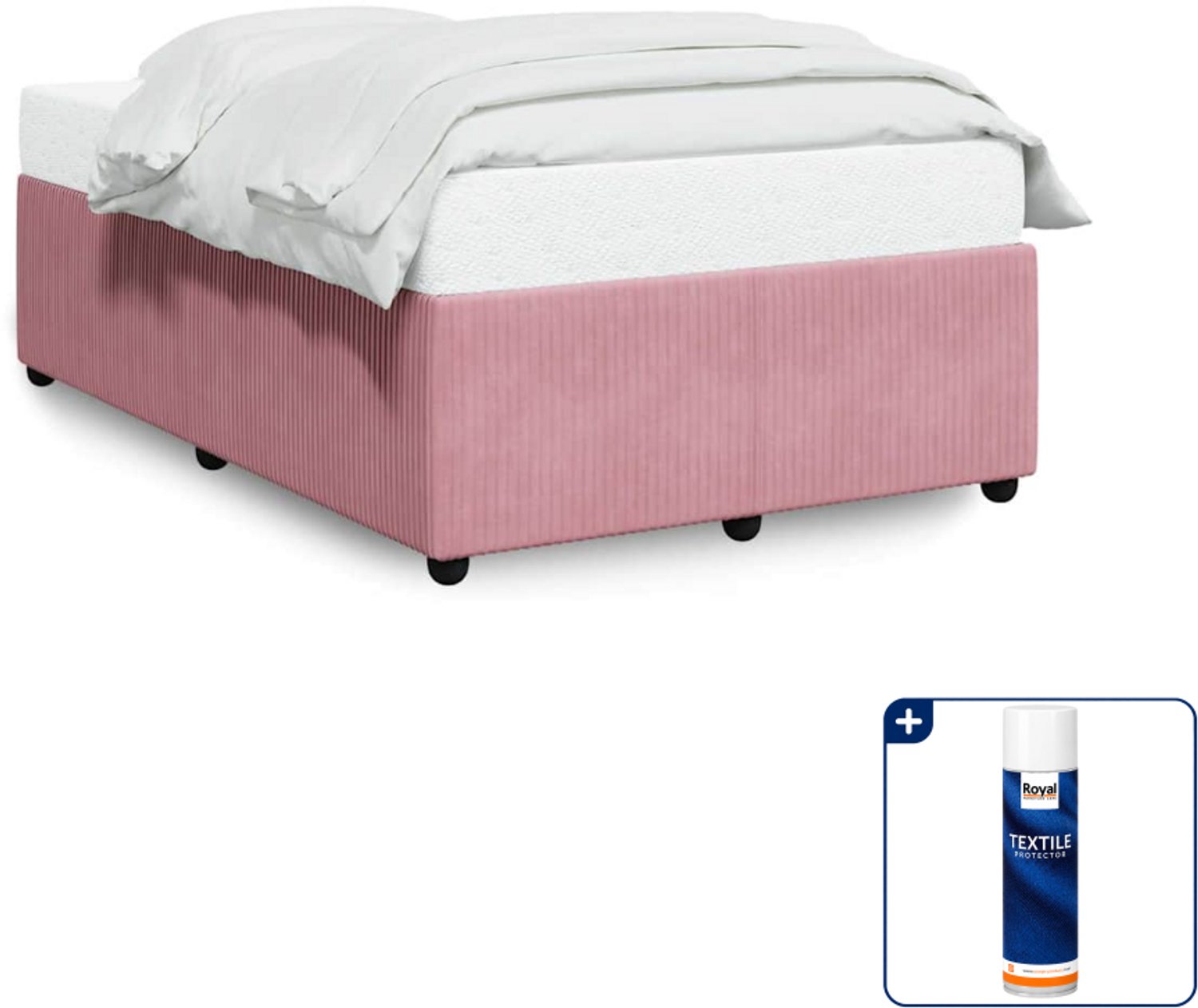 vidaXL bedframe - 120 x 200 cm - fluweel - roze - Inclusief textielbeschermer 500 ml