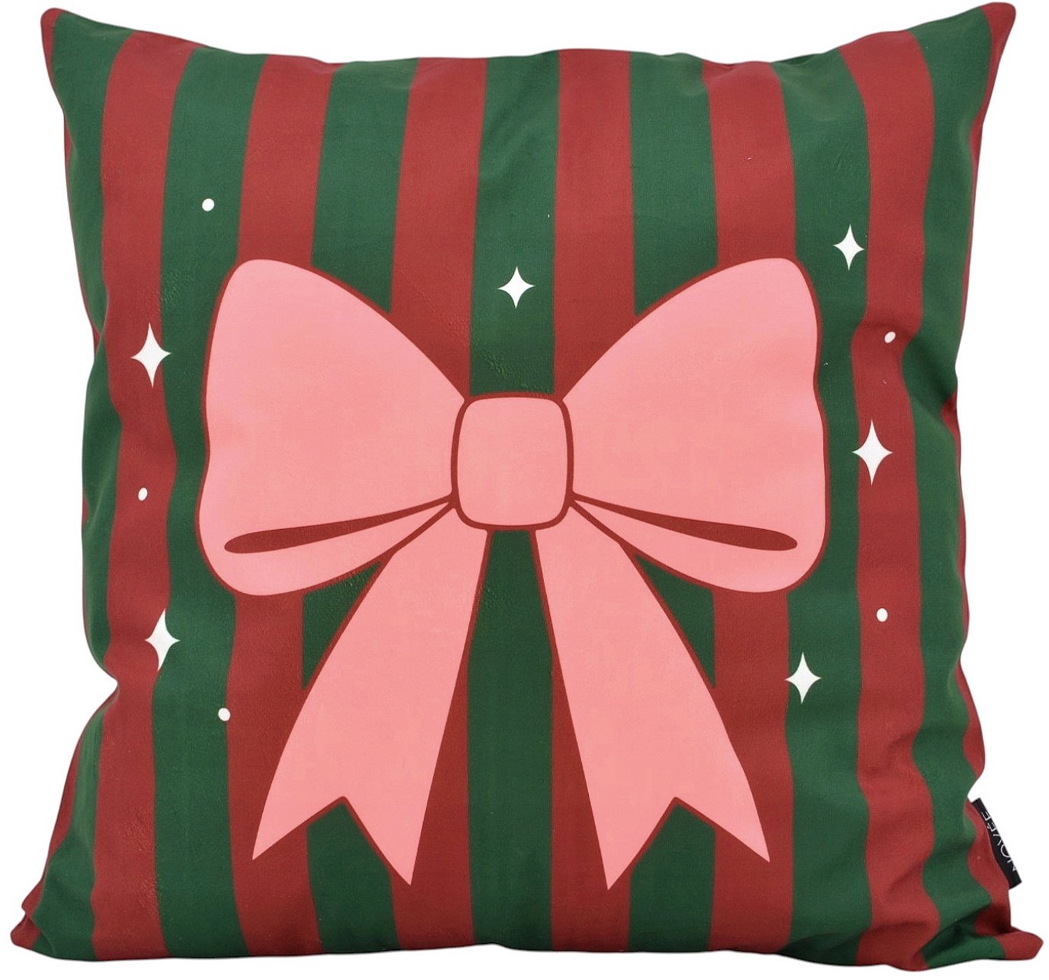 NOVÉE Sierkussen Candy Bow Christmas | 45x45 cm | Katoen/Polyester Wijnrood/Groen
