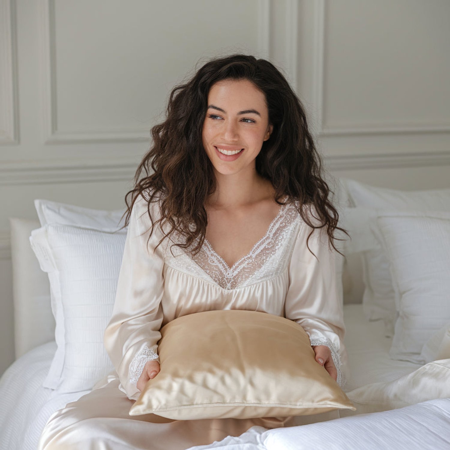 Silk Heaven Zijden kussensloop 60x60cm Donker Champagne hotelsluiting - 19 Momme - 100% moerbeizijde - Silk Heaven - 60x60cm / Hotelsluiting