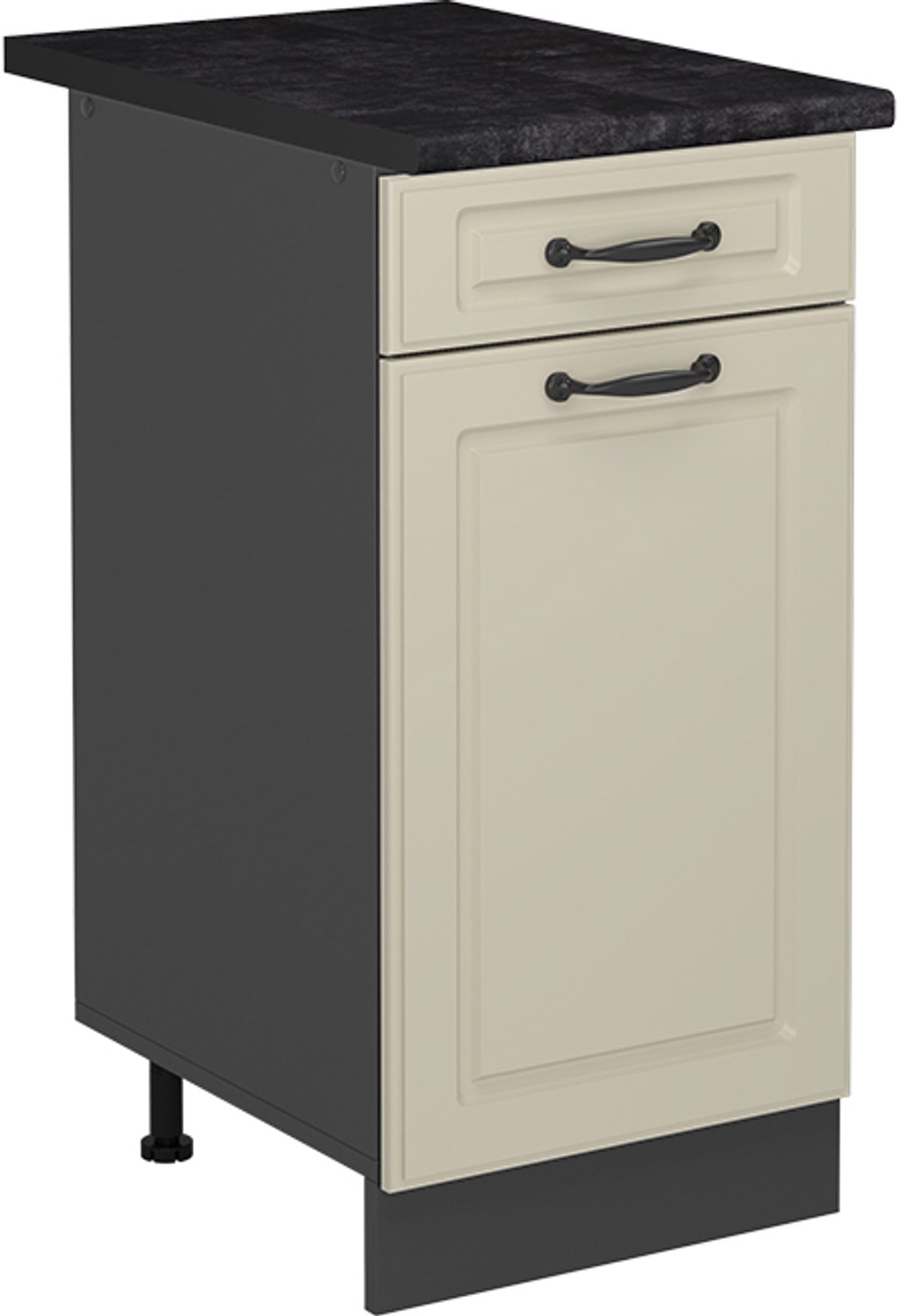Vicco Keukenonderkast R-Line, Zand landelijk/Antraciet, 40 cm antraciet werkblad