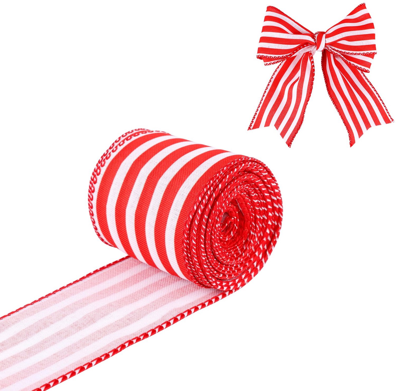 Kerstlint - Rood en Wit Gestreept - 9,14 m
